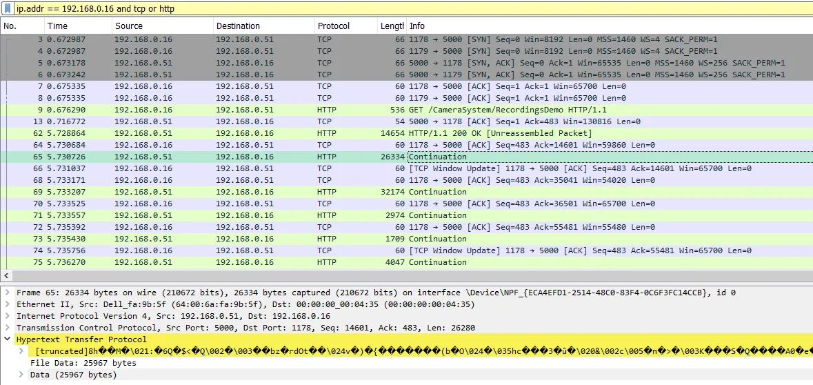 strema from server to client