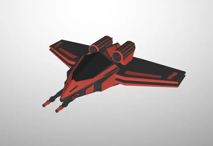 screenshot of small space fighter GLB model