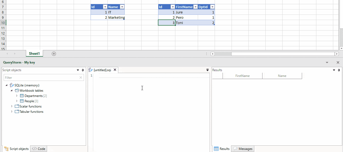 Gif showing QueryStorm in action in Excel