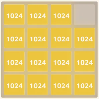 A perfectly smooth 2048 board