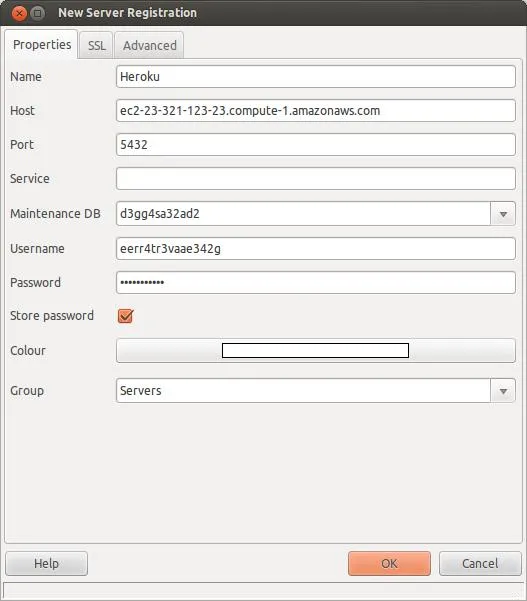 pgAdmin III - 新服务器注册