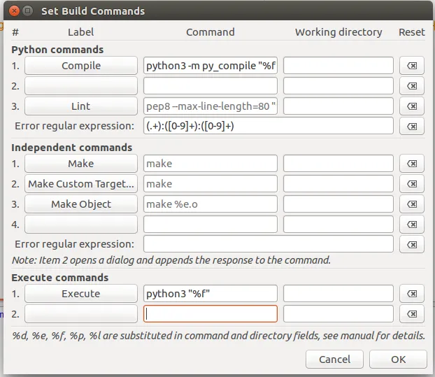 Geany Python3 Configuration