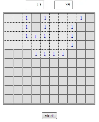 Image showing a partly completed minesweeper field