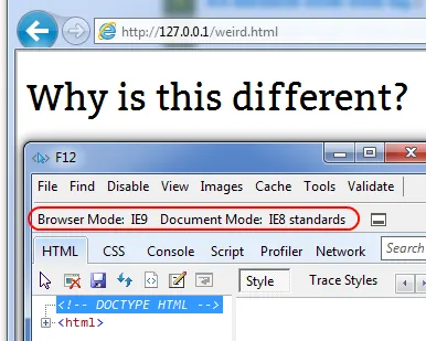 HTML on IE9 Windows 7