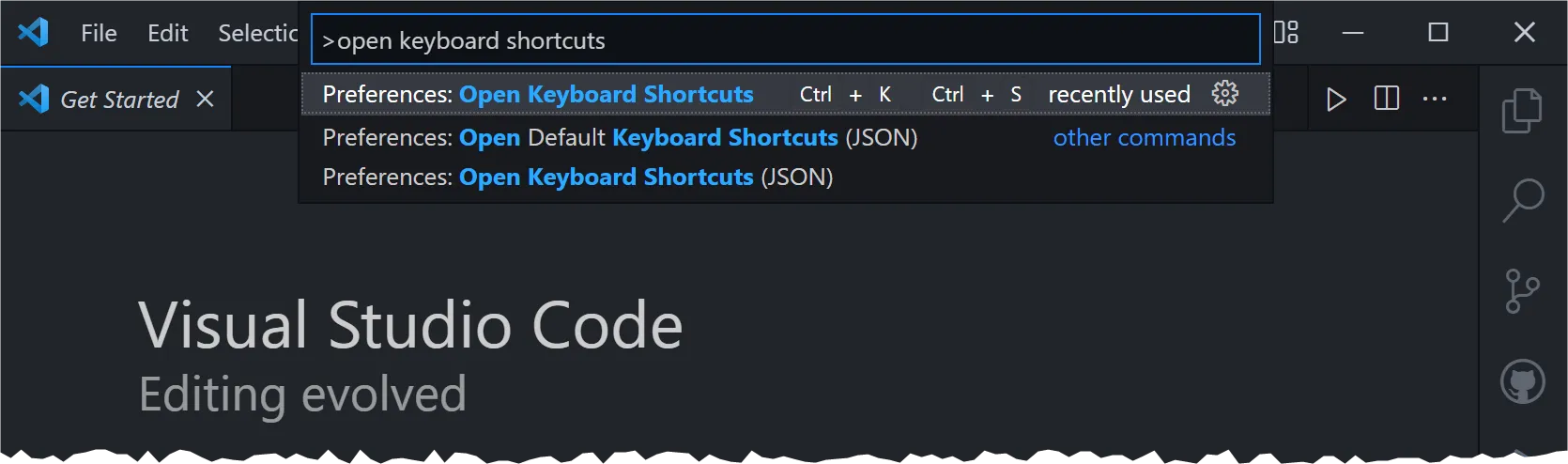 Open Keyboard Shortcuts